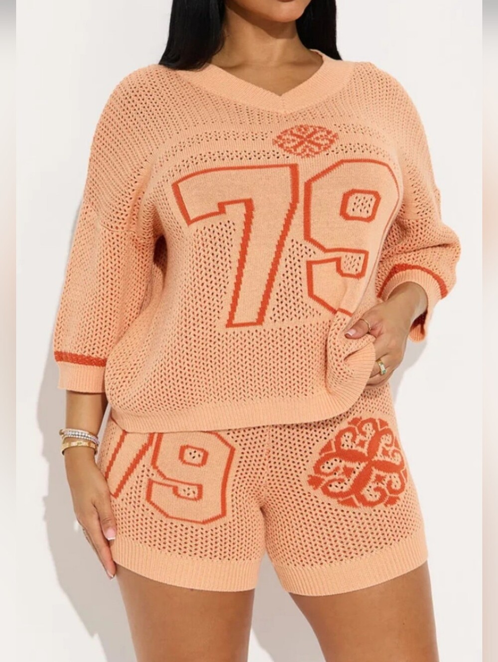 Knit Sweater Shorts Set